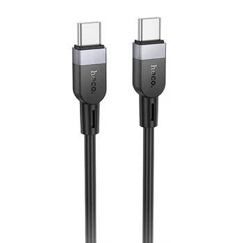 Дата кабель HOCO X109 Energy silicone Type-C to Type-C 60W (1m) (Black) (243336)