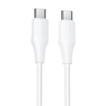 Дата кабель HOCO X124 Bien silicone Type-C to Type-C 60W (1m) (White) (243446)
