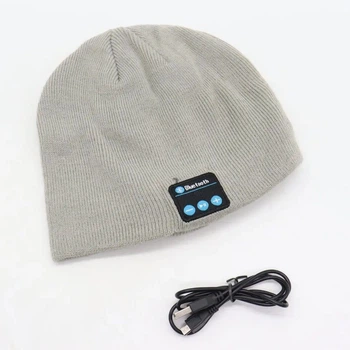 Портативная колонка шляпы с bluetooth наушниками SPS Hat BT True. Цвет: серый