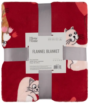 Плед ARDESTO Flannel 160х200см, 100% поліестер, котики із сердечками