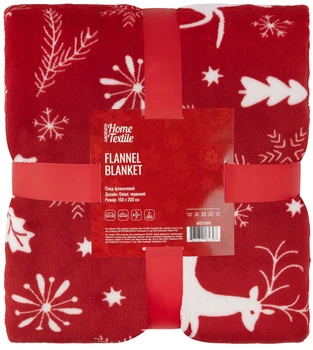 Плед Christmas Flannel 160х200см, 100% полиэстер, олени, красный ARDESTO (2000003211524)