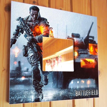 Декоративное зеркало "Игра Battlefield 4" подарок для фанатов видео игр, украшение интерьера детской комнаты, спальни, игрового клуба