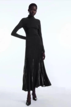 Сукня жіноча COS pleated knitted turtleneck maxi dress 1203905001 XS Чорний