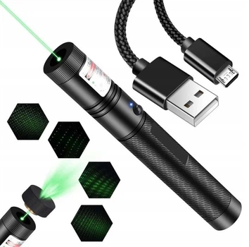 Лазерна указка Koanni GREEN LASER POINTER USB-зарядка + USB-кабель (Al3)