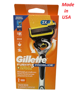 Бритвенный станок Gillette Fusion 5 ProGlide Shield Defense с технологией FlexBall 1 держатель + 2 кассеты