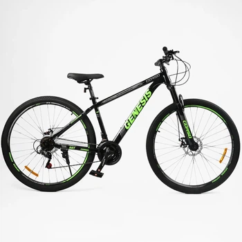 Велосипед горный CORSO «Genesis» 29 дюймов, рама 17" Черно-зеленый GN-29168