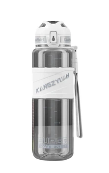 Спортивна пляшка KANGZYUAN 1000 мл (1 л) — Біла Tritan BPA-free, ударостійка еко-пляшка з фільтром та ремінцем