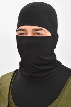 Балаклава мужская однотонная черного цвета Fashion (209557)