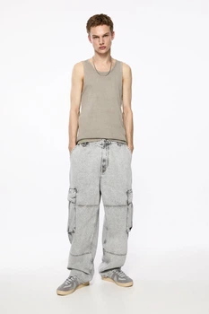 Джинси Pull & Bear сірий OYDNK307 36