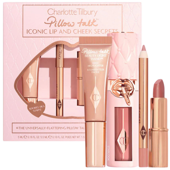 Подарочный набор косметики для макияжа губ и щек Charlotte Tilbury Pillow Talk Beautifying Iconic Lip And Cheek Secrets 9.3 г