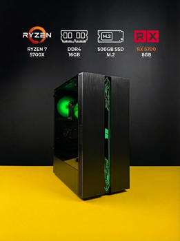 Игровой Компьютер (ПК) Custom Ryzen 7 5700X/16GB/500GB SSD M.2/RX 5700 8GB