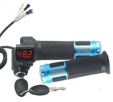 Ручка газу з ключем для електровелосипеда з вольтметром