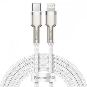 Кабель Baseus Cafule Metal Type-C to Lightning PD 20W (2m) white CATLJK-B02