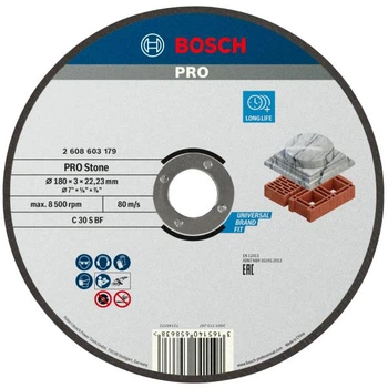 Отрезной круг Bosch PRO Stone 180×3×22.23 мм (2608603179)