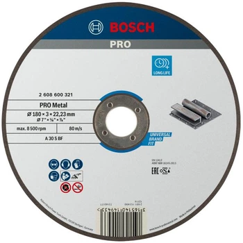 Отрезной круг Bosch PRO Metal 230×3×22.23 мм (2608600321)