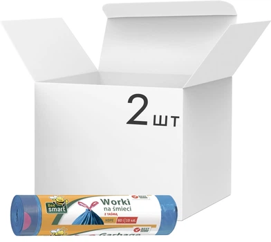 Упаковка мішків для сміття Bee Smart Bin Liner із зав'язками 60 л 2 шт. по 10 мішків (5900942134878)