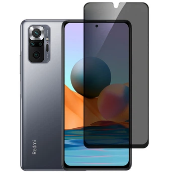 Защитное стекло Fiji Privacy для Xiaomi Redmi Note 10 Pro антишпион Anti-peeping полная проклейка черный
