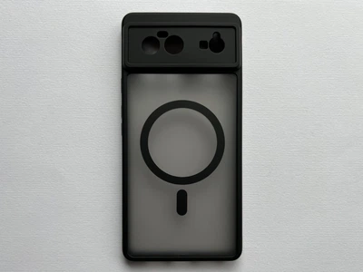 Захисний чохол на Google Pixel 6 Magnetic MagSafe чорний полупрозорий, з бортиками з силікону