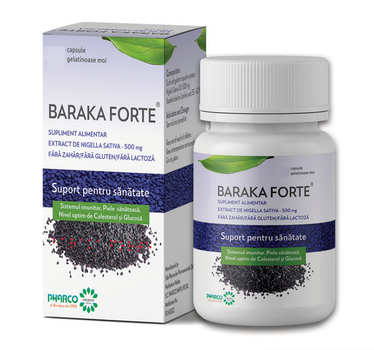 Олія чорного кмину в капсулах Baraka Forte Nigella Sativa Oil 500 mg, 30 капсул