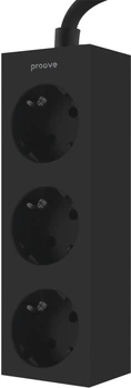 Мережевий фільтр Proove Magnet Strip 3 розетки 1.6 м Black (622360001)