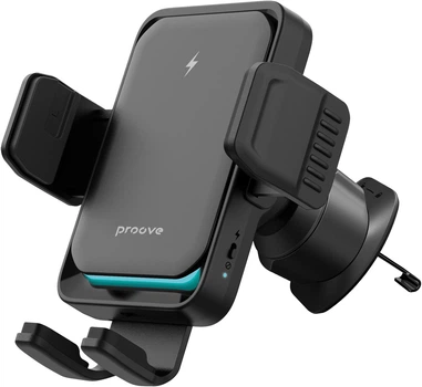 Автотримач для телефона з бездротовою зарядкою Proove Sonic Pro 15W Black (646950001)