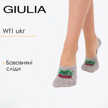 Клаcсические следки женские Giulia WF1 UKR 2401 36/40 Grey-light grey melange, Носки следки женские