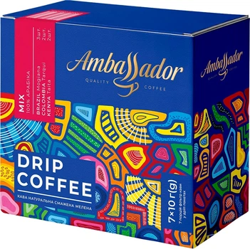 Кофе в дриппах Ambassador Mix 7 пакетов по 10 г (8721077550794)