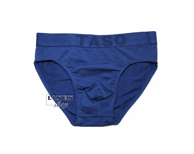 Синие мужские трусы брифы модал без рисунка с широкой резинкой Classic style TASO 3566 2ХL