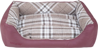 Диван для собак Amiplay Kent ZipClean 4 в 1 S Бордовий (5907563232433)