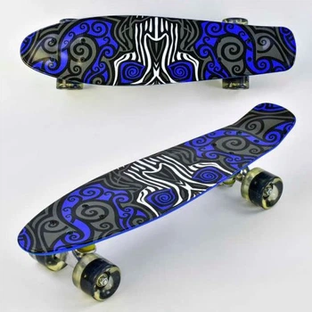 Скейт "Best Board", дошка = 55см, колеса PU, світло, d = 6см