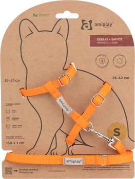 Шлейки з повідцем для котів Amiplay Samba S Помаранчеві (5907563302846)