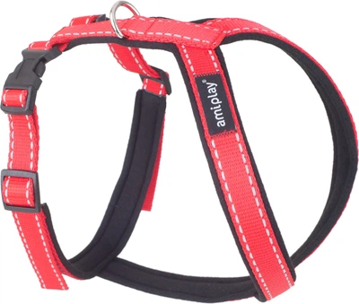 Szelki regulowane dla psów Amiplay Reflective Grand Soft XL Czerwone (5907563226432)