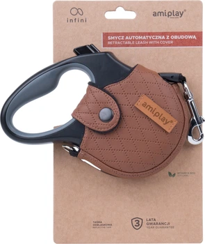 Smycz automatyczna dla psów Amiplay Infini z obudową New York XL 500 cm Brązowa (5907563271951)