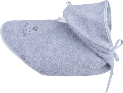 Pelerynka kąpielowa dla psów Amiplay Spa z kapturem 30 cm Szara (5907563273153)