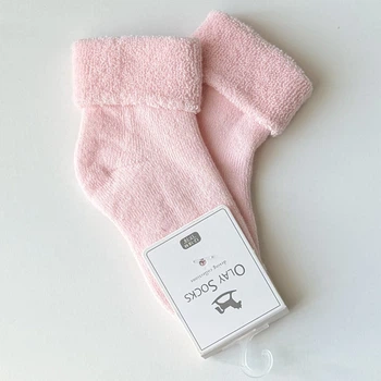 Детские махровые носки Olay Socks однотонные Розовые 15-17 / 6-12 месяцев