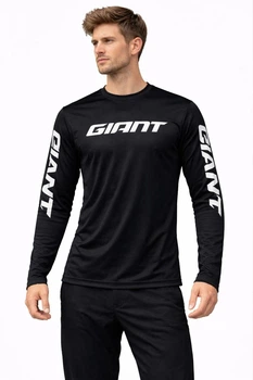 Рашгард мужской GIANT ◆ Downhill / MTB / Бег / Фитнес ◆ летний сетчатый ◆ дышащий ◆ полиэстер ◆ черный 2XL