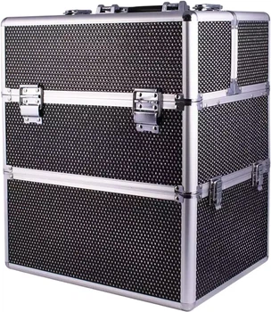 Органайзер для майстра манікюру SunOne чорний з цирконієм XL 35x25x42 см (5903332002863)