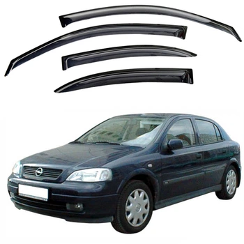 Дефлектори вікон для Opel Astra G 1998-2012 Седан на скотчі (Acrylic) AMO10598