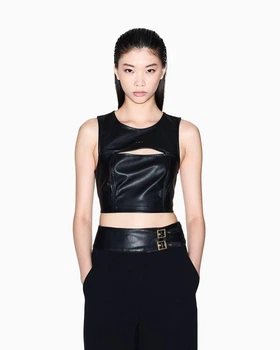 Топ из эко-кожи Armani Exchange S черный XW001294