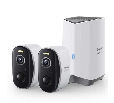 IP-камера вулична Baseus Security N1 Plus 2K 3 Мп, комплект: 2 камери + станція H1 HomeStation (270 днів автономності, білий)