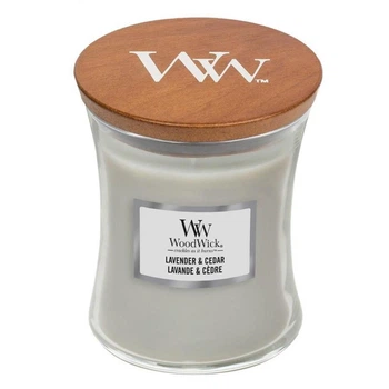 Ароматична свічка з ароматом лаванди та кипариса Woodwick Medium Lavender&Cedar 275 г