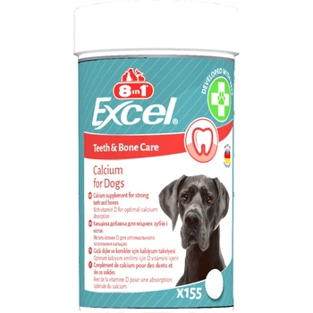 Витамины для собак 8in1 Excel Calcium кальций для зубов и костей 155 шт (MLZ11556)