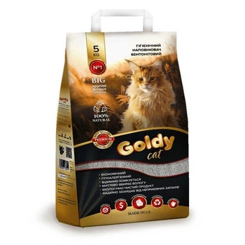 Наполнитель бентонитовый для кошачьего туалета ЗооВетКонтинент Goldy Cat Premium Big 5 кг (2000999182549)