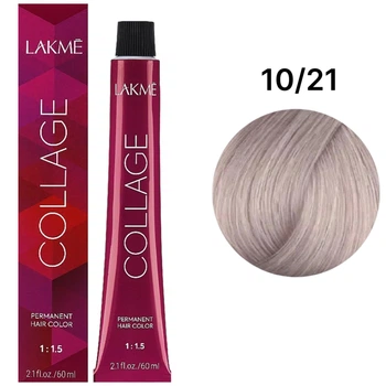 Устойчивая краска для волос Lakme Collage Creme Hair Color 10/21 Платиновый блондин фиолетово-пепельный 60 мл
