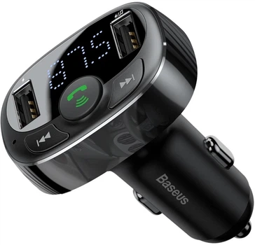 FM-модулятор Baseus FM Launcher S-09A (Bluetooth / 2xUSB / Hands-Free) Black