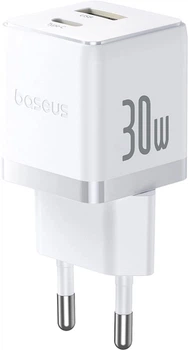 Ładowarka sieciowa Baseus Palm 1 x USB-C + 1 x USB-A 30 W White (6932172672485)