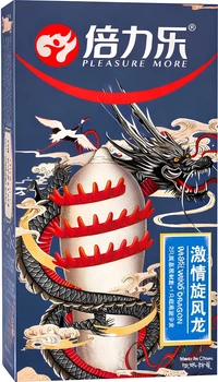 Презервативи Pleasure More Dragon Mix із вусиками-шипами спіраль 2 шт + 1 гладкий (ROZ6501053695)