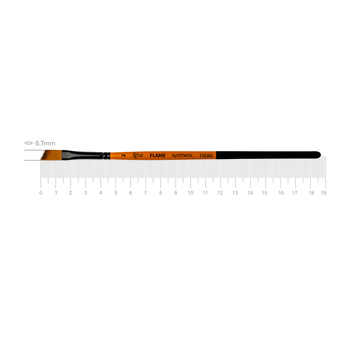 Пензель синтетика кутова FLAME 1368А №2 коротка ручка ROSA