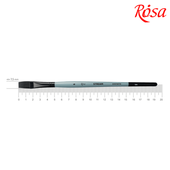 Пензель синтетика плоска STREAM 134 № 6 коротка ручка ROSA