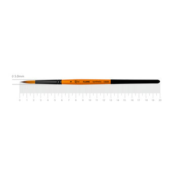 Пензель синтетика кругла FLAME 1368R №9 коротка ручка ROSA